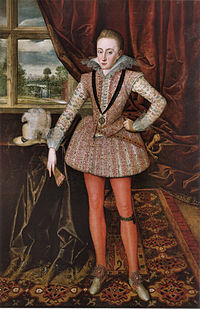 Dit portret illustreert de praktische, decoratieve en sociale aspecten van de textielkunst. Henry Frederick, Prins van Wales door Robert Peake de Oude, 1610.