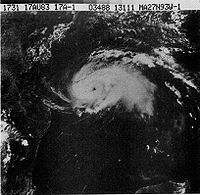 Ο τυφώνας Alicia στις 17 Αυγούστου 1983.