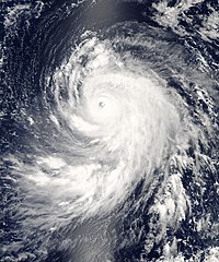 Taifunul Ioke deasupra insulei Wake