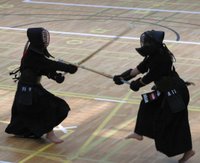 Een Kendo gevecht (Europees Kampioenschap 2005).