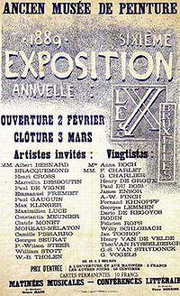 Plakat razstave Les XX iz leta 1889