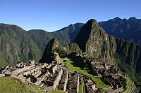 Machu Picchu, Peru, das am 24. Juli 1911 "wiederentdeckt" wurde.