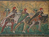 Os Três Reis Magos, ou Magos, que são comemorados em 6 de janeiro no cristianismo ocidental e em 19 de janeiro no cristianismo oriental.