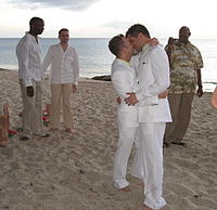 Una cerimonia di matrimonio gay.