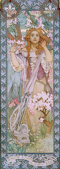 Maude Adams kaip Joanos d'Arkietės plakatas, 1909 m.
