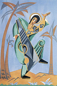 Goncharova's ontwerp voor St John. Onderdeel van een opdracht van Diaghilev voor het ballet De Liturgie