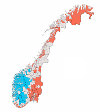 Official written language in the municipalities (as of 2007): Bokmål/Riksmål Nynorsk neutral