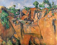 Een schilderij van Paul Cézanne, een kunstenaar die de kubisten beïnvloedde