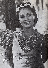 Rita Montaner em 1938, durante a filmagem de El Romance del Palmar