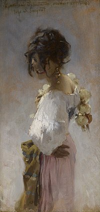 Seu modelo preferido: Rosina Ferrara. Ela foi descrita por outra artista como "a Rosina de pele de tawney, com olhos de pantera, semelhante a um elfo, a mais selvagem de todas as criaturas selvagens da ilha selvagem de Capri". Sargent pintou-a dez vezes em 1878.