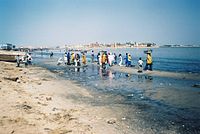 Fiskere på bredden af Senegal-flodens flodmunding i udkanten af Saint-Louis