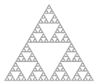 Sierpinska trīsstūris pēc 7 iterācijām.