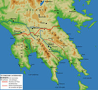 Kaart van het oude Sparta