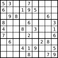 Ein 9x9-Sudoku-Rätsel...
