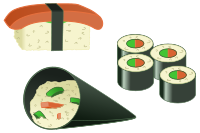 Gyakori sushi típusok