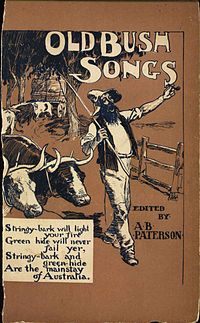 Omslaget till Old Bush Songs (1905), Banjo Patersons banbrytande samling av bushballader.