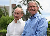 Bush met de Russische president Vladimir Poetin, 2007  