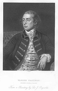 Warren Hastings, den første generalguvernør i Britisk Indien fra 1773 til 1785.