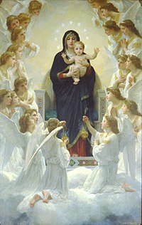 Maagd en engelen door Bouguereau, een voorbeeld van mariale kunst
