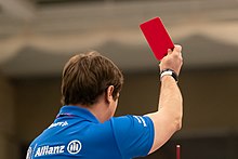 First referee shows red card