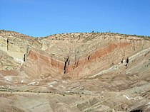 Rainbow Basin Syncline vicino a Barstow, California, Stati Uniti