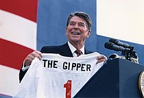 Reagan voert campagne voor zijn herverkiezingscampagne in Endicott, New York...
