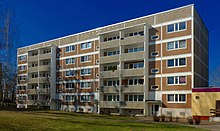 First apartment block of the type WBS 70 in the GDR, built in 1973 in the Oststadt by the Wohnungsbaukombinat Neubrandenburg.