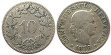 10 centime coin from 1879