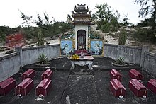 The Đỗ Đức Địu family lost 12 of 15 children to premature and stillbirths, possibly a result of "Agent Orange", family grave.