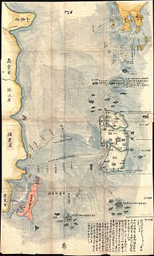 Kaart met zuidelijk Kyushu en Ryukyu-eilanden, 1781  