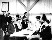 L. L. Zamenhofi ja Alfred Michaux [fr] perekonnad esimesel esperanto maailmakongressil Boulogne'is.