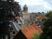 En modern vy av staden Leiden  