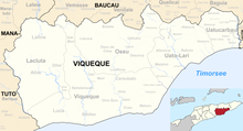 Posti amministrativi e sucos del distretto di Viqueque