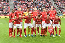 The Austrian national football team ­on June 2, 2018 before the friendly international match against Germany (2-1).