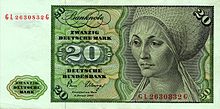 This version of the twenty-mark note was the banknote that remained in circulation unchanged the longest. It was first issued as the first banknote of the third series on 10 February 1961, and it was only after 11,371 days (over 31 years) that the successor note was put into circulation.