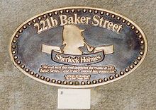 Memorial plaque for Sherlock Holmes
