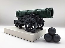 Uma impressão 3D acabada de um canhão