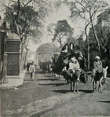 Bedouins wandering through Cairo, historical photograph