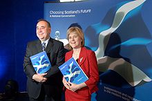 Den skotska premiärministern Alex Salmond och vice premiärministern Nicola Sturgeon ledde självständighetskampanjen.  