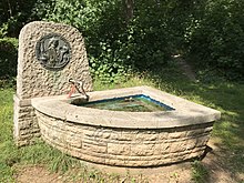 Barbarossa fountain below the Aalen castle stables is based on a seal of Emperor Frederick I Barbarossa. The inscription reads: IMPERATOR FREDERIC[US] DEI GRATIA ROMANORU[M] (Eng: Frederick by the Grace of God Emperor of the Romans).