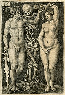 Un'incisione di Adamo ed Eva di Sebald Beham