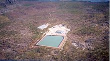 Aerial view of the Ranger 3 mine, located in the Kakadu National Park area.