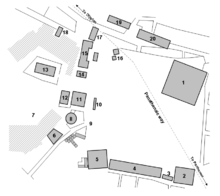 The Agora of Athens; the prison was probably located about 100 meters southwest of the building marked No. 5.