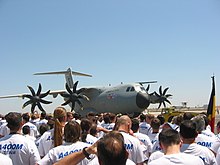 Den första A400M i Sevilla den 26 juni 2008.  
