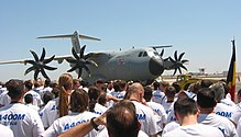Rollout of the first Airbus A400M, ­EADS employees in the ­foreground (26 June 2008)