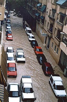 Herfstoverstromingen in Alicante, Spanje, september 1997