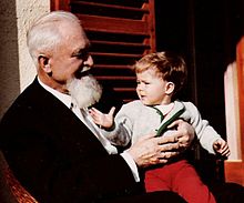 Alois Hundhammer, first CSU parliamentary group chairman, with his grandson