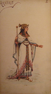 Amneris, conception des costumes pour la première de La Scala (1872)