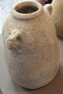In this Roman amphora, found in Bliesbruck, alum was transported from the Lipari Islands for dyeing wool. Pompeii exhibition 2007, European Cultural Park Bliesbruck-Reinheim