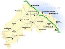 Kaart van de provincie Ancona  